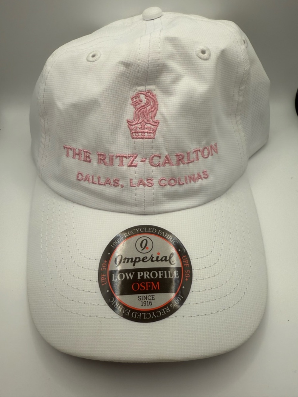 The Ritz-Carlton Dallas Las Colinas White & Pink Embroidered Cap new with tags